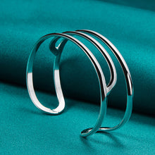 Load image into Gallery viewer, Silver Jewelry Hollow Double Bar Ring Opening Adjustable