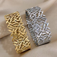 Load image into Gallery viewer, Creative Trend Wide Version Hollow Leaves Couples Openings Bracelet Jewelry
