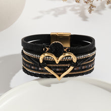 Load image into Gallery viewer, Leather Cord Bracelet Bohemian Multi-layer Rough Stone Love Jewelry For Girls