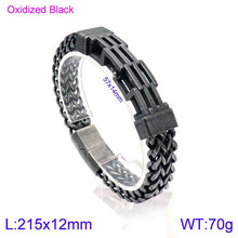 Load image into Gallery viewer, Titanium Steel Men&#39;s Bracelet Double-layer Double-row Square Chain Buckle Head Jewelry