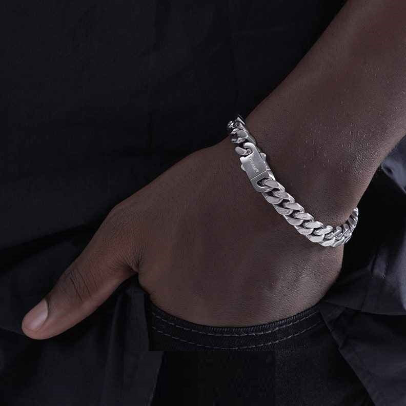 Original Double-sided Casual Wear Brushed Cuban Bracelet For Men