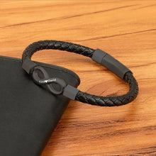 Load image into Gallery viewer, To My Man Custom Names Love You Forever And Always Infinity Leather Bracelet For Husband Dad Son