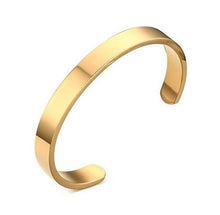 Load image into Gallery viewer, Custom Laser Engraving Smooth Stainless Steel Fine Bangle Jewelry C-shaped Bracelet