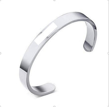 Load image into Gallery viewer, Custom Laser Engraving Smooth Stainless Steel Fine Bangle Jewelry C-shaped Bracelet
