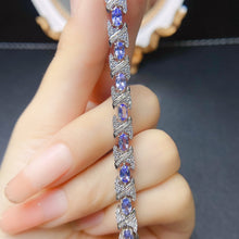 Load image into Gallery viewer, European And American Natural Tanzanite Bracelet S925 Silver Inlaid Main Stone 35
