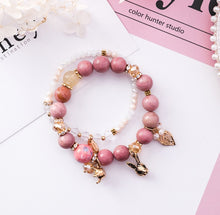 Load image into Gallery viewer, Personality  rabbit leaf crystal double bracelet female Korean version of the Sen simple student jewelry accessories female
