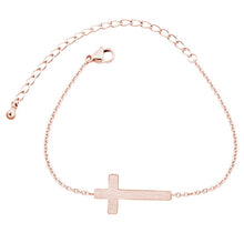 Load image into Gallery viewer, Jesus Christ Cross Bracelet Silver Gold Bracelet Bridesmaid Gift Religious Jewelry Stainless Steel