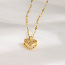 Load image into Gallery viewer, Double-layer Love Necklace With Rhinestones Titanium Steel Pendant Fashion Jewelry Woman Valentines Day Gift
