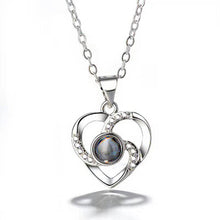 Load image into Gallery viewer, S925 Silver Romantic Colorful Photo Projection Necklace Heart Shaped Pendant Necklace