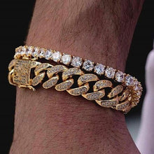 Load image into Gallery viewer, Hiphop Hip Hop Cuban Chain Jewelry Quadrilateral Strip Prismatic Men&#39;s Bracelet