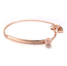 Load image into Gallery viewer, Letter Bracelet Rose Gold Plated Bracelet Sister Chain with Jewelry