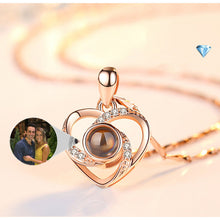 Load image into Gallery viewer, S925 Silver Romantic Colorful Photo Projection Necklace Heart Shaped Pendant Necklace