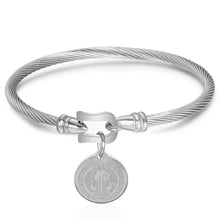 Load image into Gallery viewer, Cross-Border E-Commerce Jewelry Titanium Steel Horseshoe Clasp Christian Jesus Pendant Bracelet Stainless Steel Benedictine Bracelet