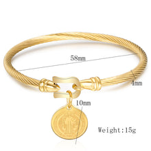 Load image into Gallery viewer, Cross-Border E-Commerce Jewelry Titanium Steel Horseshoe Clasp Christian Jesus Pendant Bracelet Stainless Steel Benedictine Bracelet
