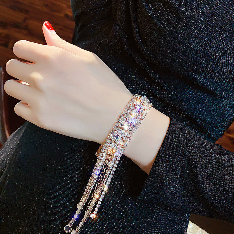 European And American Shiny Rhinestone Bracelets Simple And Versatile Trendy Hand Jewelry