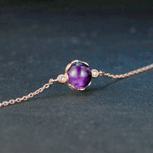Load image into Gallery viewer, European And American Retro Light Luxury Temperament Color Treasure Plated 18K Rose Gold Bracelet Female Imitation Natural Amethyst Streamer Hand Jewelry