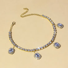 Load image into Gallery viewer, Hot New Square Rhinestone Anklet Fashion Single Row Beach Pendant Anklet European And American Cross-Border Jewelry Anklet