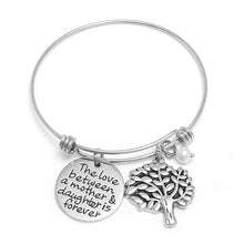 Load image into Gallery viewer, Jewelry Simple Mirror Engraved Letters Round Card Tree Of Life Bracelet Adjustable Stainless Steel Bracelet