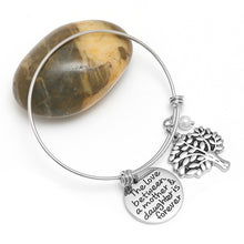 Load image into Gallery viewer, Jewelry Simple Mirror Engraved Letters Round Card Tree Of Life Bracelet Adjustable Stainless Steel Bracelet
