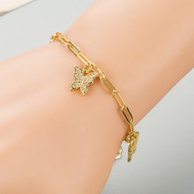 Load image into Gallery viewer, Leaf Shell Gold Cubic Zirconia Crystal Fashion Adjustable Bracelet Jewelry for