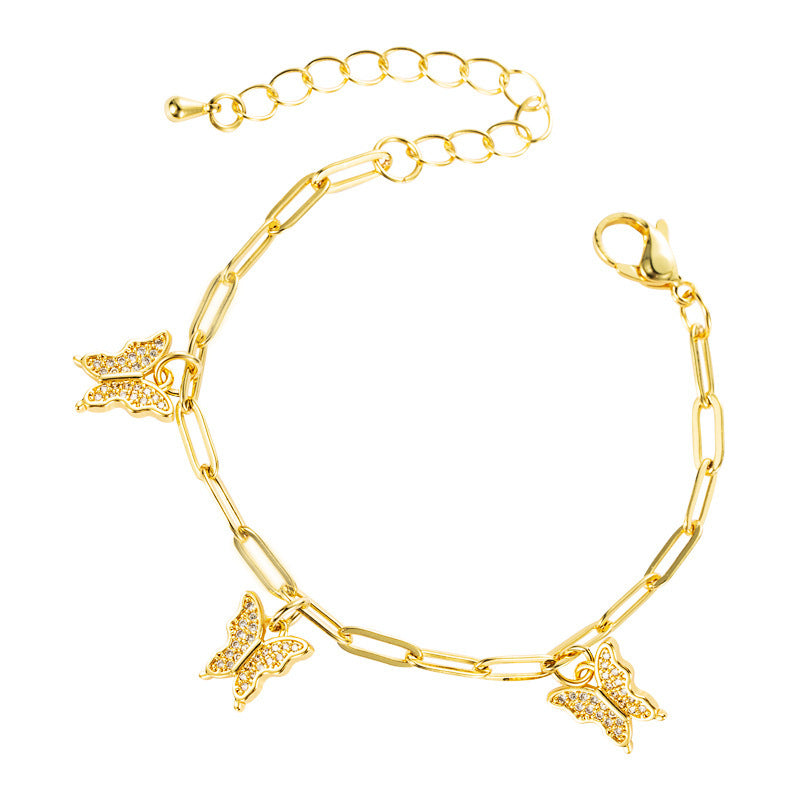 Leaf Shell Gold Cubic Zirconia Crystal Fashion Adjustable Bracelet Jewelry for