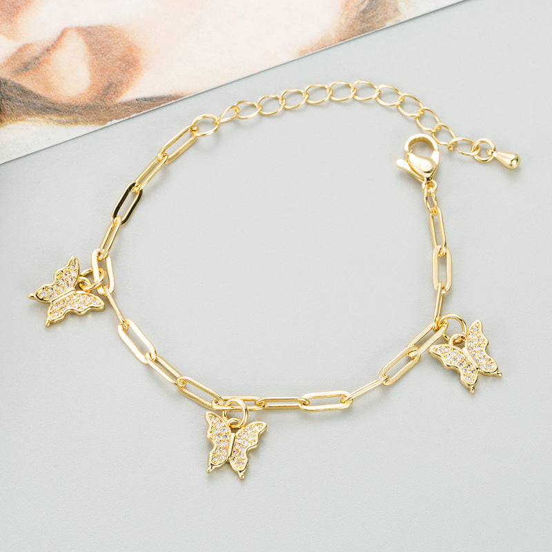 Leaf Shell Gold Cubic Zirconia Crystal Fashion Adjustable Bracelet Jewelry for