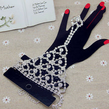 Load image into Gallery viewer, Bridal Jewelry, Full Diamond Bracelet, Ring, One Chain On The Back Of The Hand