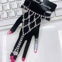 Load image into Gallery viewer, Bridal Jewelry, Full Diamond Bracelet, Ring, One Chain On The Back Of The Hand