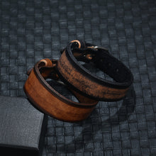 Load image into Gallery viewer, New Punk Style Retro Vintage Wrap Buckle Genuine Leather Bracelet Adjustable Men Wide Belt Wristband Bangles Jewelry