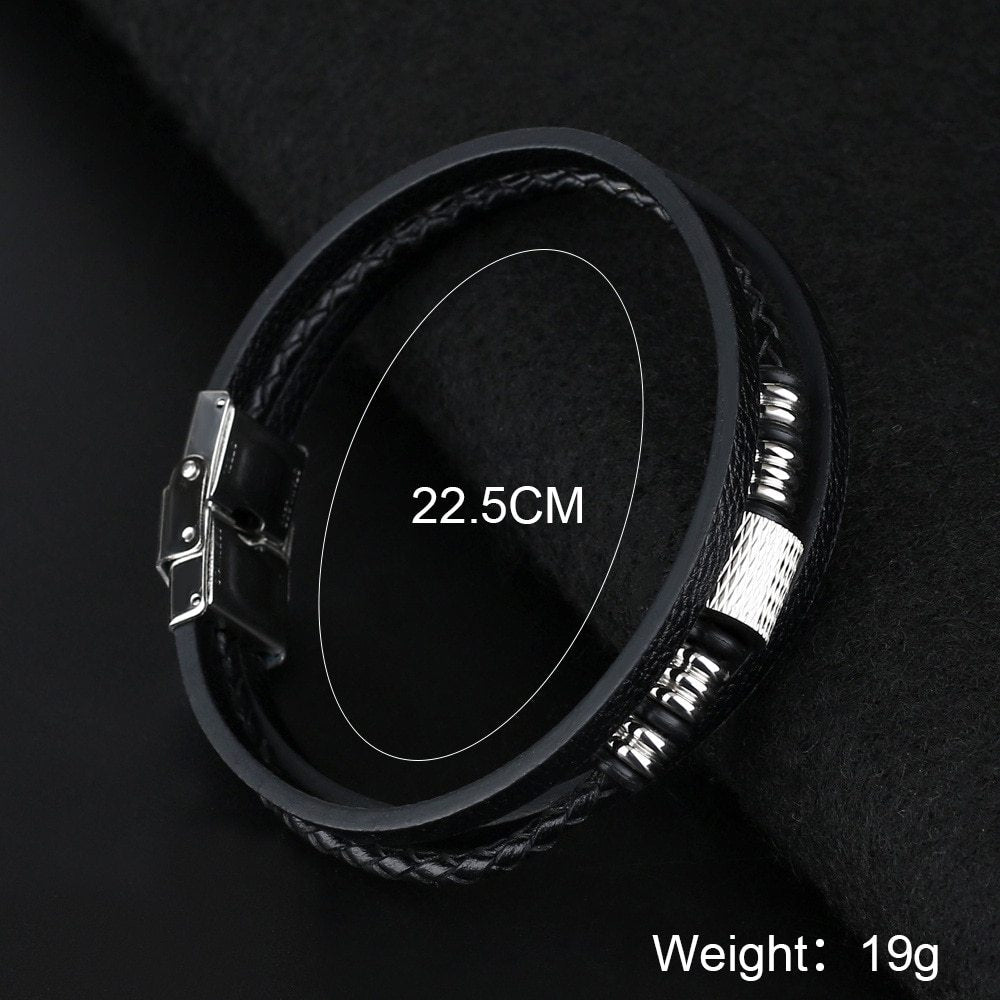 Cowhide Men's Bracelet Hand-Woven Multi-Layer Leather Bracelet Jewelry