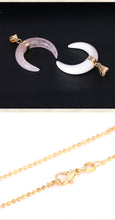 Load image into Gallery viewer, Crystal Semi-precious Stone Moon Pendant Necklace
