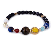 Load image into Gallery viewer, Universe Galaxy Eight Planets Solar System Guardian Star Natural Stone Beads Bracelet