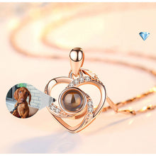 Load image into Gallery viewer, S925 Silver Romantic Colorful Photo Projection Necklace Heart Shaped Pendant Necklace