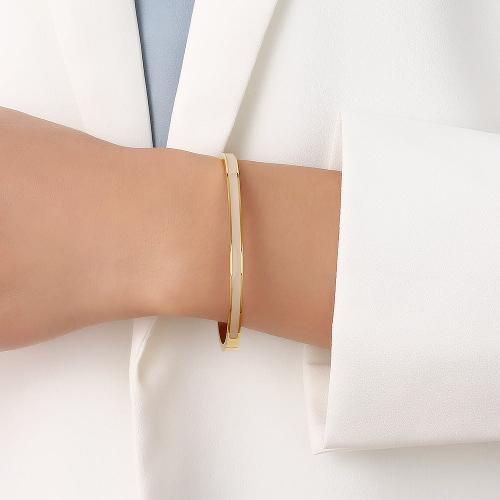 Epoxy Jewelry Ladies Gold Stainless Steel Bracelet