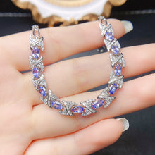 Load image into Gallery viewer, European And American Natural Tanzanite Bracelet S925 Silver Inlaid Main Stone 35