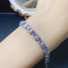 Load image into Gallery viewer, European And American Natural Tanzanite Bracelet S925 Silver Inlaid Main Stone 35