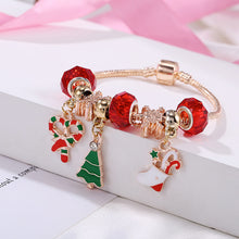 Load image into Gallery viewer, Christmas Bracelet Candy Gift Socks Christmas Tree Pendant Snowflake Beads Holiday Gift Jewelry Accessories