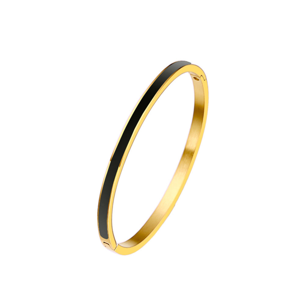 Epoxy Jewelry Ladies Gold Stainless Steel Bracelet