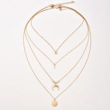 Load image into Gallery viewer, Multi-layer Moon Pendant Necklaces for Women Bohemian Wafer Elegant Necklace
