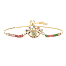 Load image into Gallery viewer, Female Copper Plated Real Gold Mixed Color Zircon Hand Jewelry Bracelet
