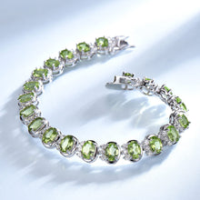Load image into Gallery viewer, Sterling Silver Natural Peridot Bracelet Wedding Gemstones