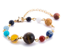 Load image into Gallery viewer, Universe Galaxy Eight Planets Solar System Guardian Star Natural Stone Beads Bracelet