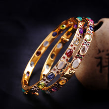 Load image into Gallery viewer, Silver Enamel Colorful Gem Bracelet
