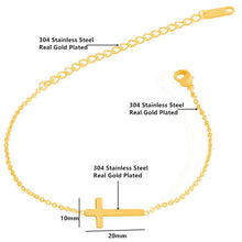Load image into Gallery viewer, Jesus Christ Cross Bracelet Silver Gold Bracelet Bridesmaid Gift Religious Jewelry Stainless Steel