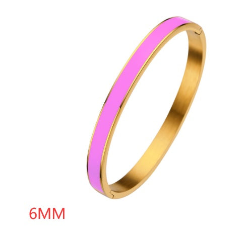 Epoxy Jewelry Ladies Gold Stainless Steel Bracelet