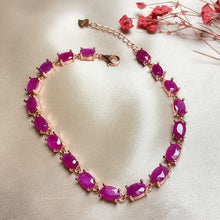 Load image into Gallery viewer, Women&#39;s Retro Natural 925 Silver Inlaid Ruby Bracelet