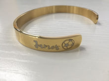 Load image into Gallery viewer, Custom Laser Engraving Smooth Stainless Steel Fine Bangle Jewelry C-shaped Bracelet