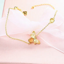 Load image into Gallery viewer, Citrine Bee Silver Bracelet