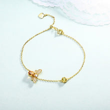 Load image into Gallery viewer, Citrine Bee Silver Bracelet