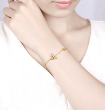 Load image into Gallery viewer, Citrine Bee Silver Bracelet